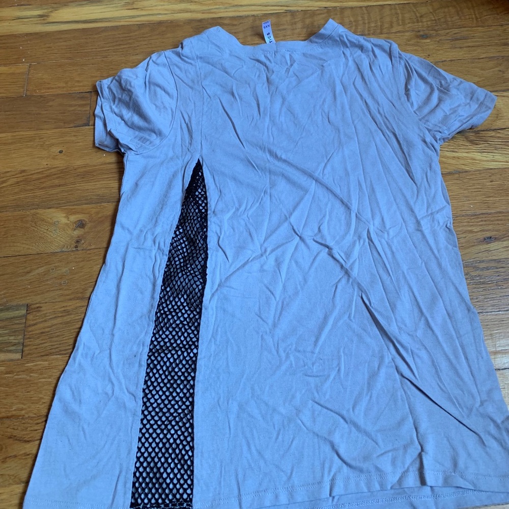 Fabletics tank. Light grey with black mesh at back